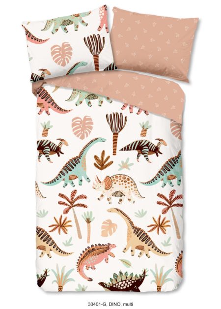 Good Morning Kinderdekbedovertrek "dinosaurussen" - Multi - (140x200 cm) - Katoen