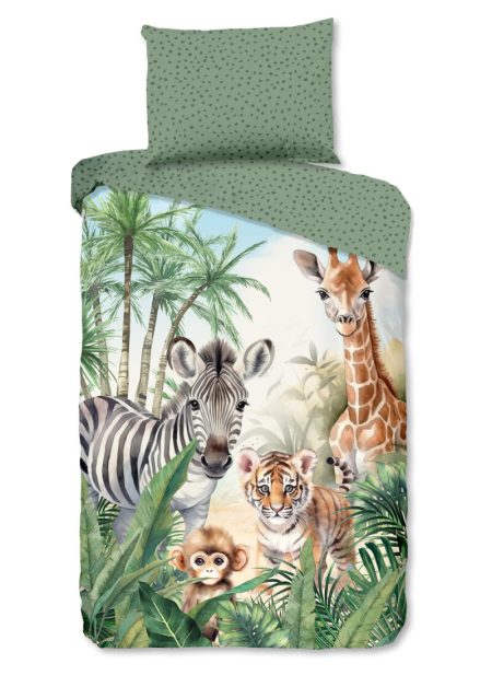 Good Morning Kinderdekbedovertrek "jungle dieren" - Multi - (140x200 cm) - Katoen