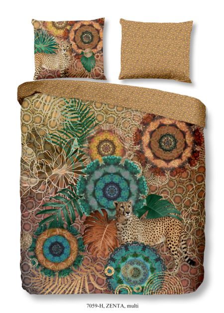 HIP Dekbedovertrek "mandala's en luipaard" - Multi - (200x200/220 cm) - Katoen Satijn