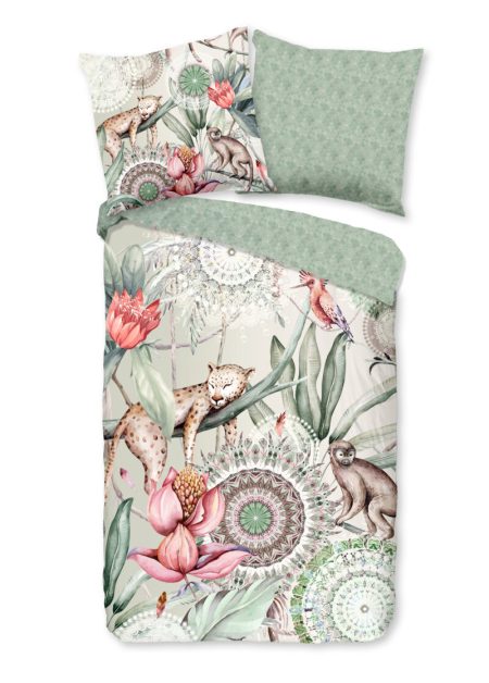 HIP Dekbedovertrek "tropische print en mandala's" - Multi - (155x220 cm) - Katoen Satijn