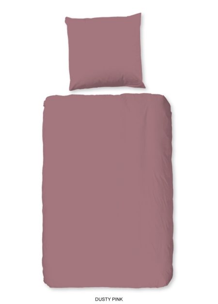 HIP Dekbedovertrek "uni dessin" - Roze - (135x200 cm) - Katoen Satijn