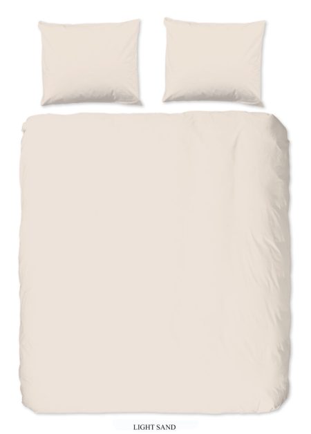 HIP Dekbedovertrek "uni dessin" - Zand - (140x200/220 cm) - Katoen Satijn