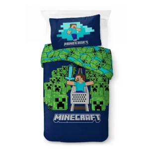 Minecraft Dekbedovertrek creepers - 140 x 200 cm - katoen