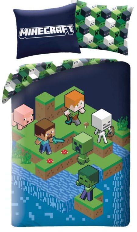 Minecraft Dekbedovertrek game on - 140 x 200 cm - 70 x 90 cm -  Polyester