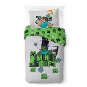 Minecraft Dekbedovertrek monsters - 140 x 200 cm - katoen