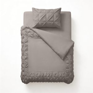 Sleeptime Border Pintuck Taupe/Grijs 140 x 200/220 cm