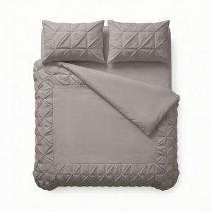Sleeptime Border Pintuck Taupe/Grijs 200 x 200/220 cm
