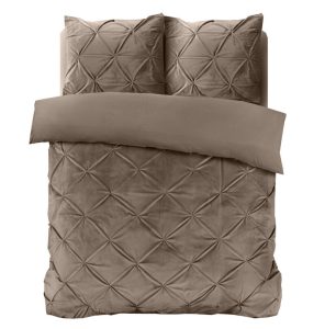 Sleeptime Velvet Pintuck Taupe 200 x 200/220 cm