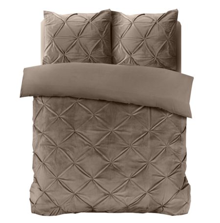 Sleeptime Velvet Pintuck Taupe 200 x 200/220 cm