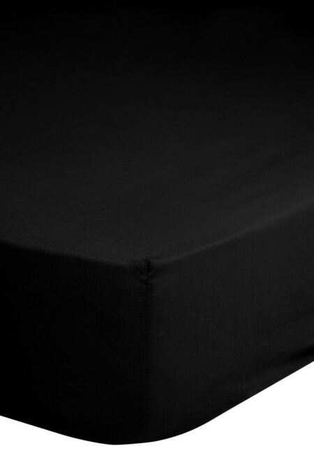 Good Morning Hoeslaken "Uni" - Zwart - (90x220 cm) - 100% Katoen