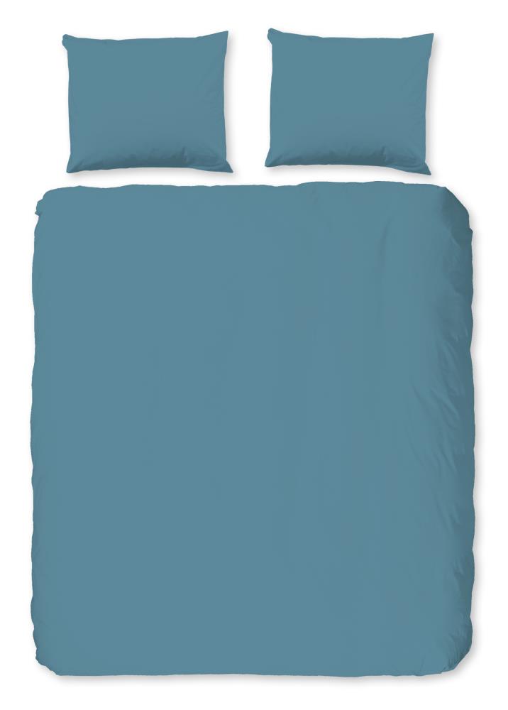 Good Morning Dekbedovertrek "Uni" - Blauw - (240x220 cm) - 100% Katoen