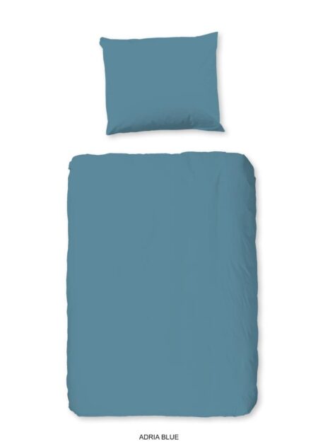 Good Morning Dekbedovertrek "Uni" - Blauw - (120x150 cm) - 100% Katoen