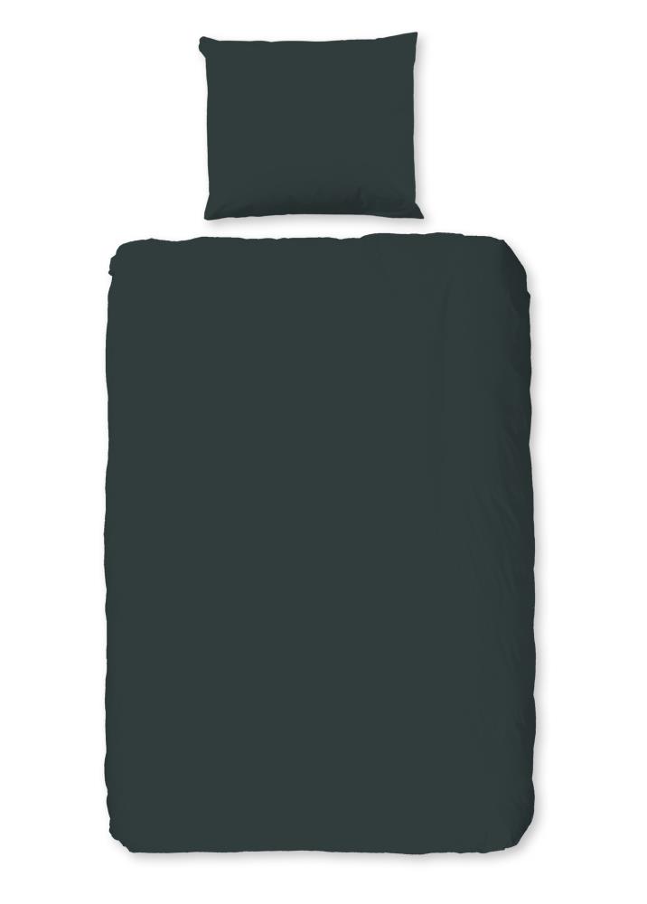 Good Morning Dekbedovertrek "Uni" - Groen - (200x220 cm) - 100% Katoen - Afbeelding 2