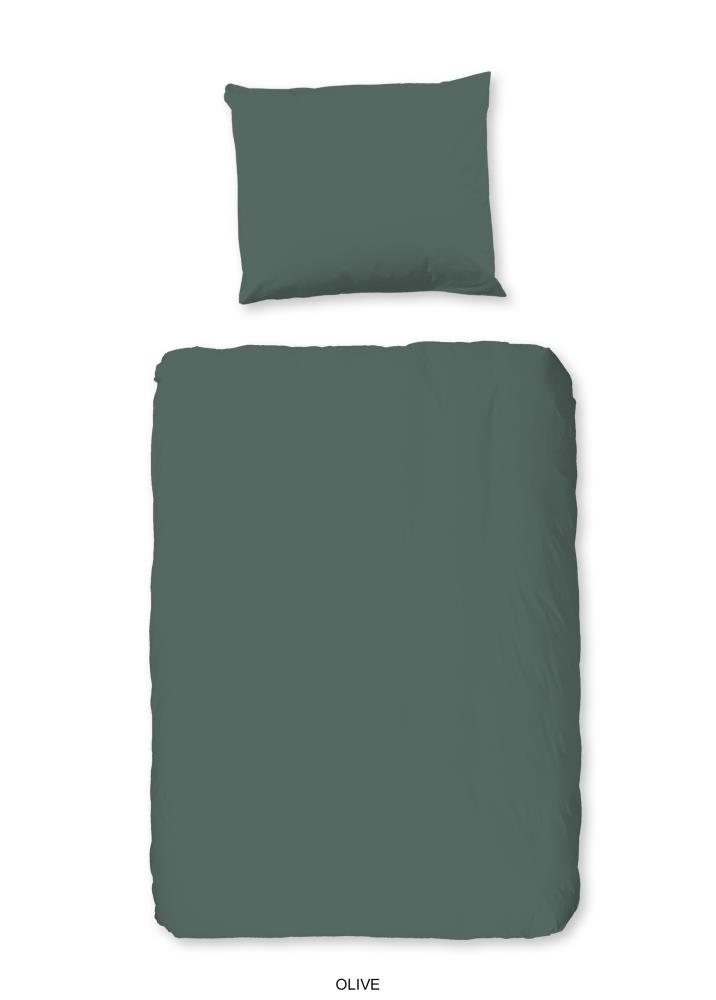 Good Morning Dekbedovertrek "Uni" - Groen - (100x135 cm) - 100% Katoen