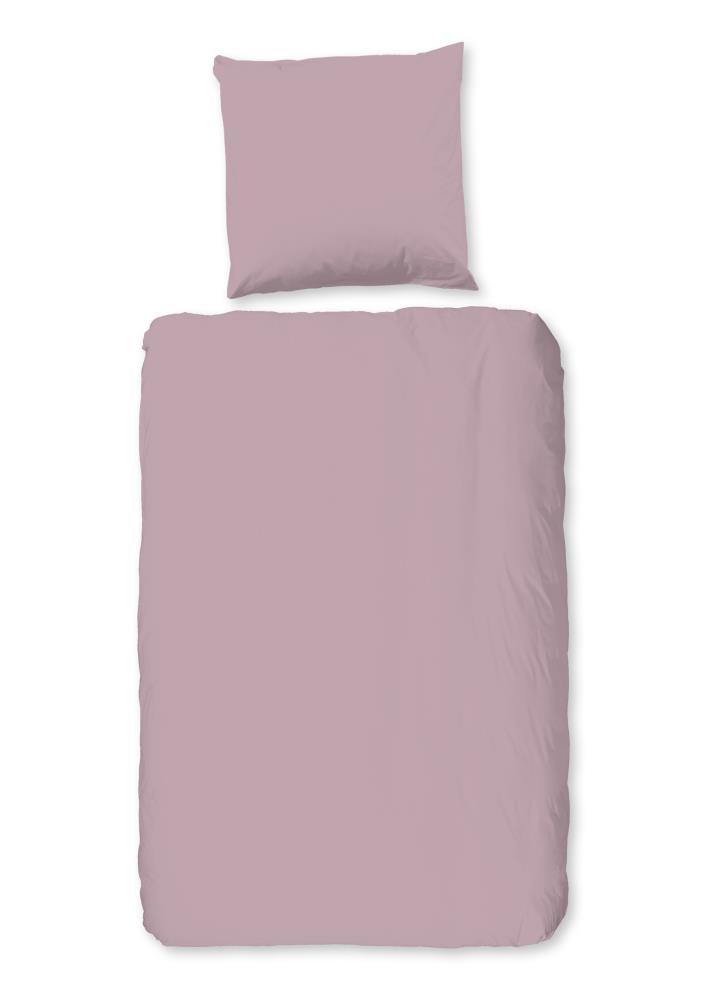 Good Morning Dekbedovertrek "Uni" - Roze - (135x200 cm) - 100% Katoen