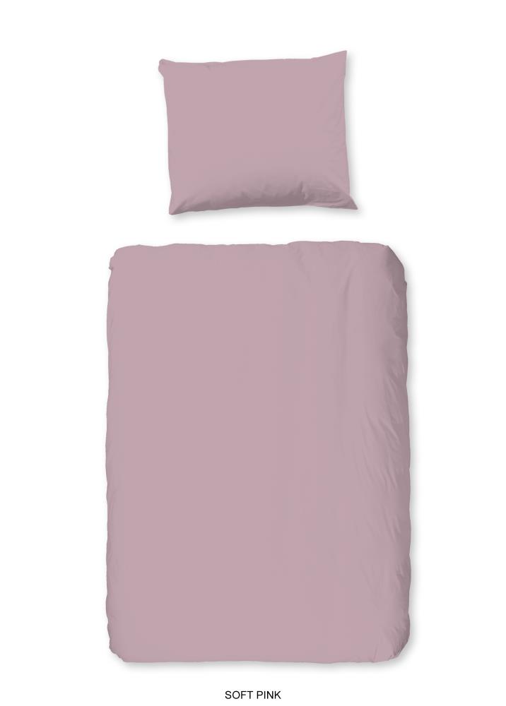 Good Morning Dekbedovertrek "Uni" - Roze - (100x135 cm) - 100% Katoen