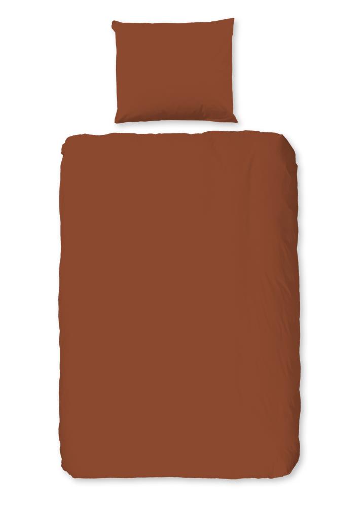 Good Morning Dekbedovertrek "Uni" - Bruin - (135x200 cm) - 100% Katoen - Afbeelding 2