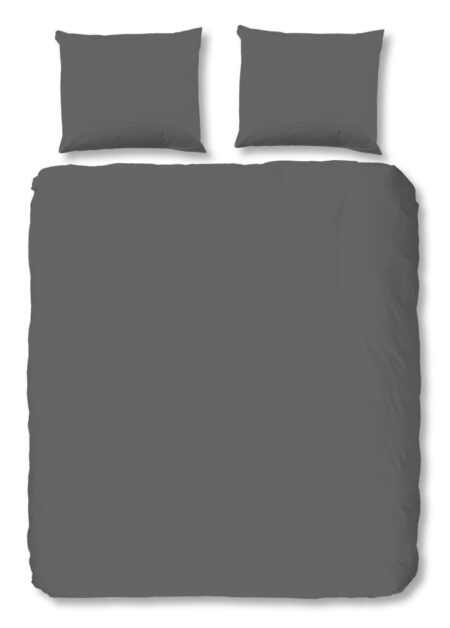 HIP Dekbedovertrek "Uni" - Grijs - (240x220 cm) - 100% Katoen