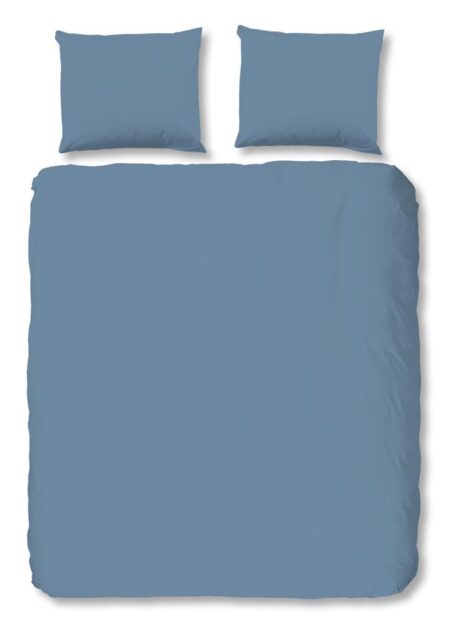 HIP Dekbedovertrek "Uni" - Blauw - (200x220 cm) - 100% Katoen