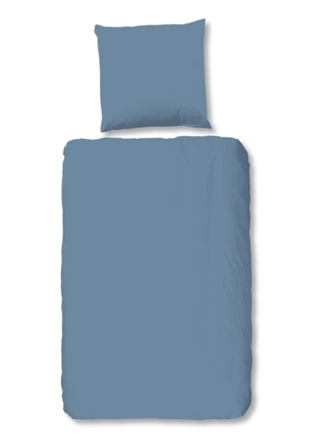 HIP Dekbedovertrek "Uni" - Blauw - (135x200 cm) - 100% Katoen