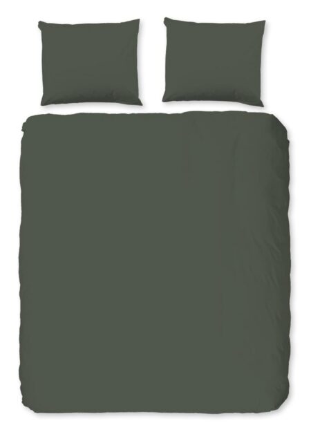 HIP Dekbedovertrek "Uni" - Groen - (140x220 cm) - 100% Katoen