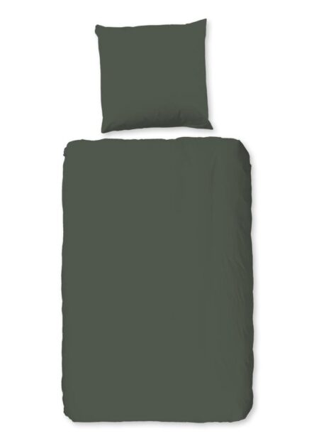 HIP Dekbedovertrek "Uni" - Groen - (135x200 cm) - 100% Katoen