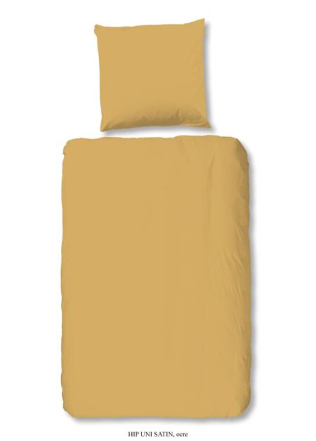 HIP Dekbedovertrek "Uni" - Geel - (135x200 cm) - 100% Katoen