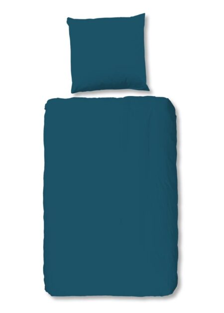 HIP Dekbedovertrek "Uni" - Blauw - (135x200 cm) - 100% Katoen