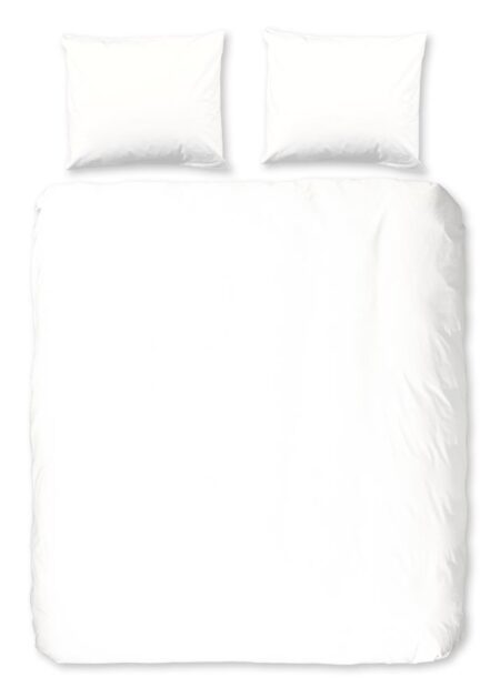 Good Morning Dekbedovertrek "Uni" - Wit - (200x220 cm) - 100% Katoen