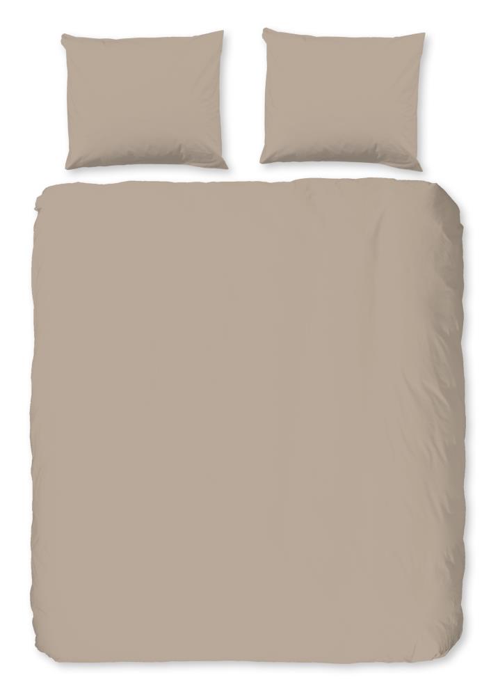 Good Morning Dekbedovertrek "Uni" - Bruin - (240x220 cm) - 100% Katoen