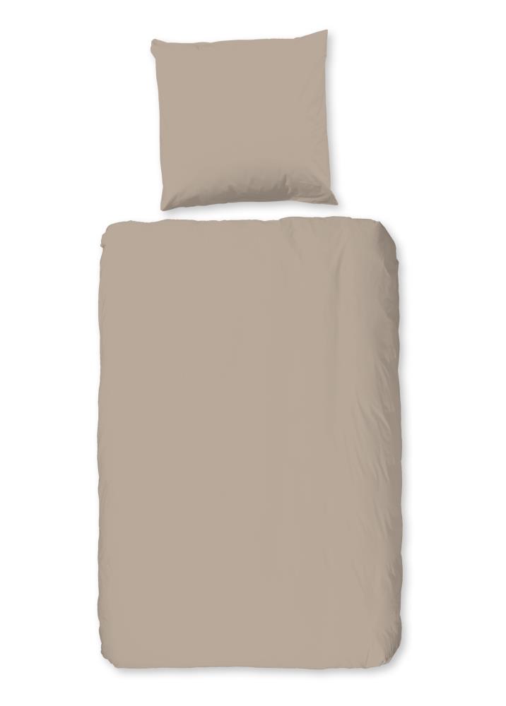 Good Morning Dekbedovertrek "Uni" - Bruin - (155x220 cm) - 100% Katoen
