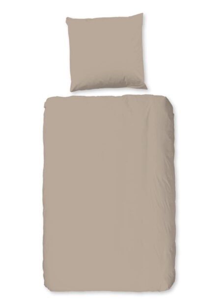 Good Morning Dekbedovertrek "Uni" - Bruin - (200x200 cm) - 100% Katoen