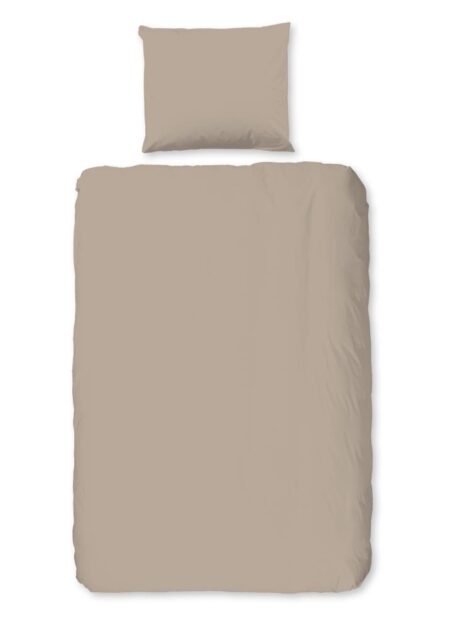Good Morning Dekbedovertrek "Uni" - Bruin - (140x200 cm) - 100% Katoen