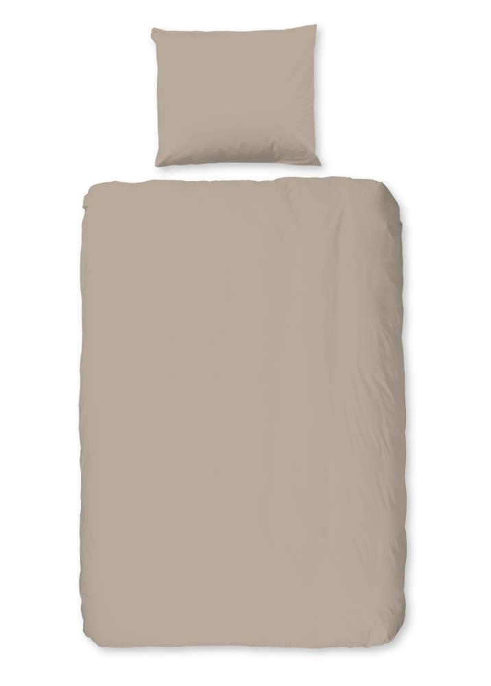 Good Morning Dekbedovertrek "Uni" - Bruin - (140x200 cm) - 100% Katoen