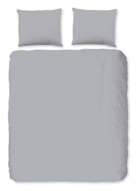 Good Morning Dekbedovertrek "Uni" - Grijs - (200x220 cm) - 100% Katoen