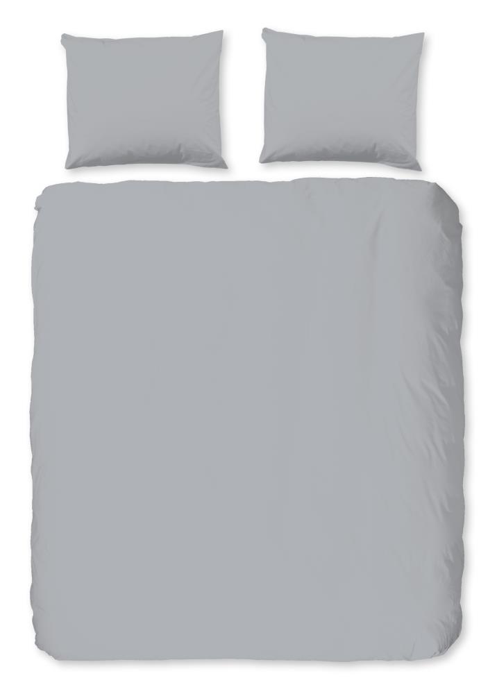 Good Morning Dekbedovertrek "Uni" - Grijs - (200x220 cm) - 100% Katoen
