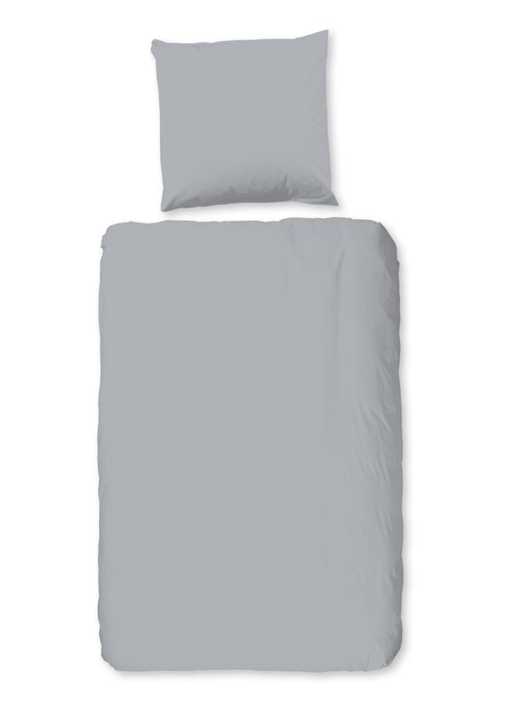 Good Morning Dekbedovertrek "Uni" - Grijs - (200x200 cm) - 100% Katoen