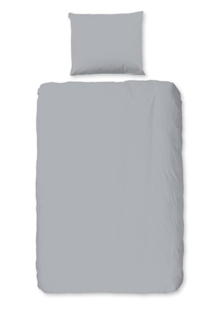 Good Morning Dekbedovertrek "Uni" - Grijs - (140x200 cm) - 100% Katoen