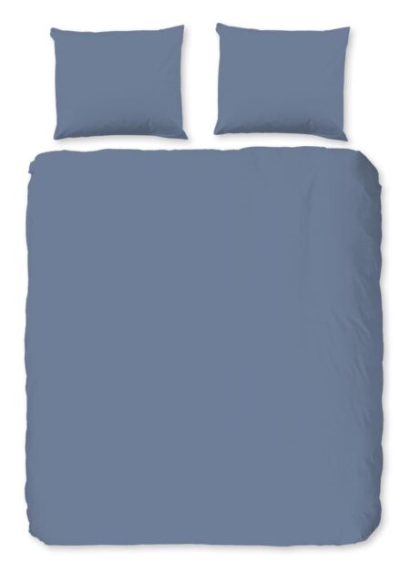 Good Morning Dekbedovertrek "Uni" - Blauw - (200x220 cm) - 100% Katoen