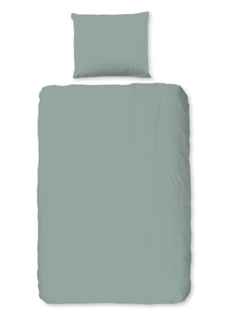 Good Morning Dekbedovertrek "Uni" - Groen - (140x220 cm) - 100% Katoen