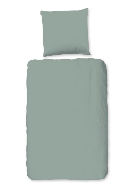 Good Morning Dekbedovertrek "Uni" - Groen - (135x200 cm) - 100% Katoen