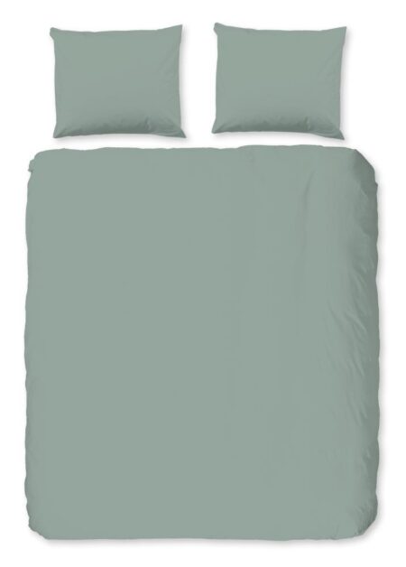Good Morning Dekbedovertrek "Uni" - Groen - (200x200 cm) - 100% Katoen