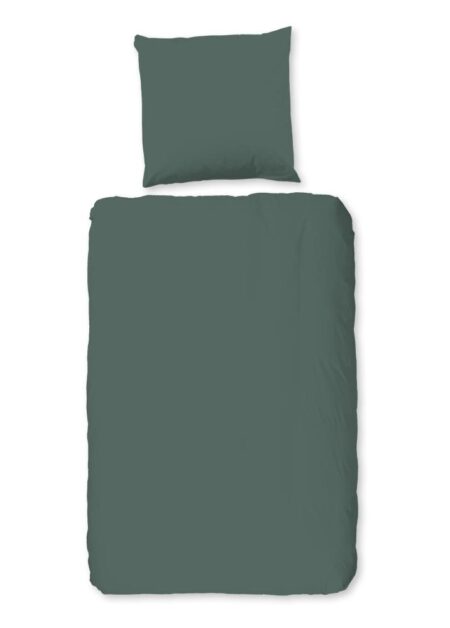 Good Morning Dekbedovertrek "Uni" - Groen - (200x200 cm) - 100% Katoen
