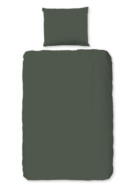 Pure Dekbedovertrek "Uni" - Groen - (140x220 cm) - 100% Polyester