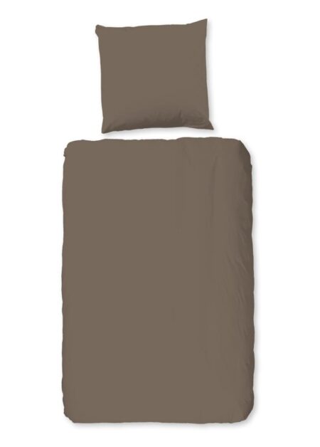 Pure Dekbedovertrek "Uni" - Bruin - (200x200 cm) - 100% Polyester
