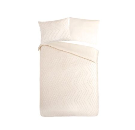 Pure Dekbedovertrek "Zigzag" - Off-Wit - (140x220 cm) - 100% Polyester