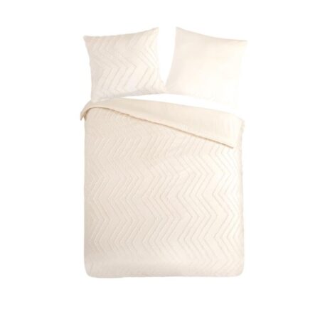 Pure Dekbedovertrek "Zigzag" - Off-Wit - (155x220 cm) - 100% Polyester