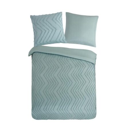 Pure Dekbedovertrek "Zigzag" - Groen - (200x200 cm) - 100% Polyester