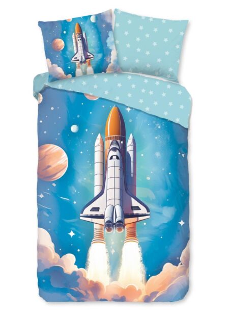 Good Morning Kinderdekbedovertrek "Fred" - Blauw - (140x220 cm) - 100% Katoen