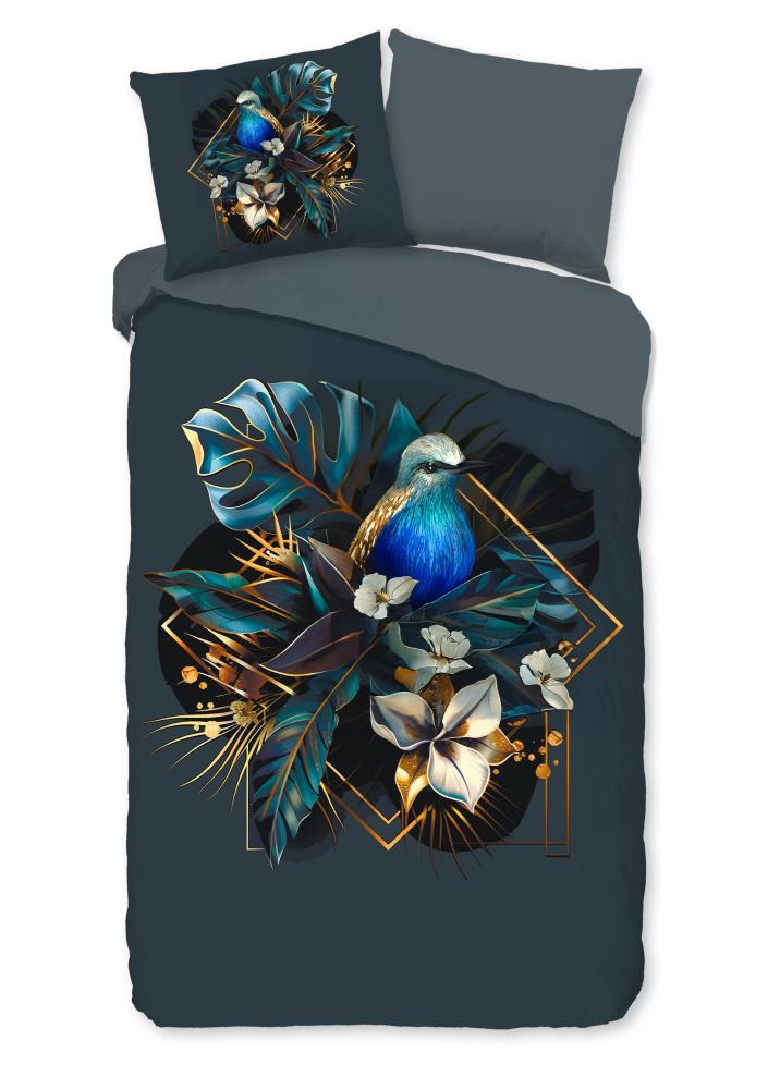 Pure Dekbedovertrek "Larry" - Blauw - (135x200 cm) - 100% Polyester - Afbeelding 2